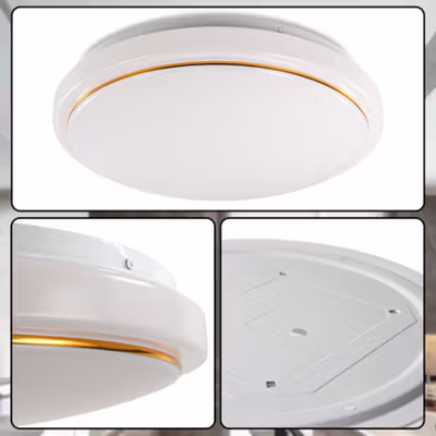 Dreamburgh Lampu Plafon LED Minimalis Modern 30W 33cm Cool White - DZ574 - White/Gold — gambar 4