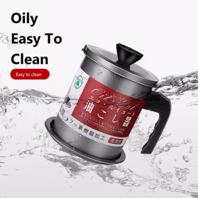 HEALTH Tempat Saringan Minyak Oil Strainer Pot Stainless 1.7L - G2103 - Gray — gambar 4