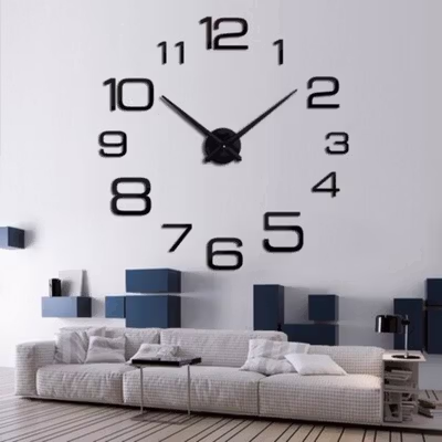 TaffHOME Jam Dinding Besar DIY Giant Wall Clock 100cm Model Numeral - JM-16 - Black — gambar 4