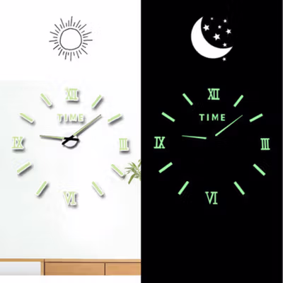 TaffHOME Jam Dinding Besar DIY Giant Clock Glow in The Dark 90-100cm - DIY-106 - No Color — gambar 4