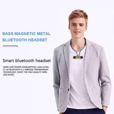 CUGUU Earphone Neckband Sweatproof Bluetooth 4.1 with Mic - XT11 - Black — gambar 4