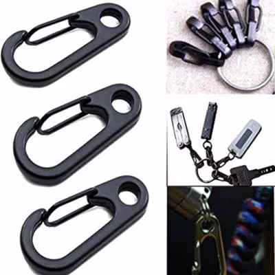 TaffSPORT Karabiner Mini D-type Hanging Keychain EDC Outdoor Metal - AT36 - Black — gambar 4