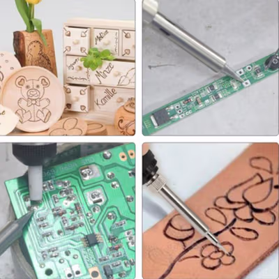 DGKS Solder Alat Lukis Bakar Wood Burning Pen Pyrography 60W 36 Set - CS-31 D - Multi-Color — gambar 4
