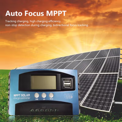 SolaBright MPPT Solar Charger Controller Regulator 2 USB LCD 12/24V 60A - MPS36 - Blue — gambar 4