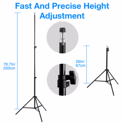 TaffSTUDIO Portrait Foto Studio Day Lighting Kit with Backdrop - LD-TZ25 - No Color — gambar 4