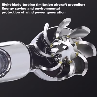 Car Warning Light Foglamp LED Wind Power No Wiring 12 cm 2 PCS - XY044 - Silver — gambar 4