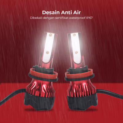 HAOSJ Lampu Depan Mobil LED ZES 12000LM 55W H11 2 PCS 6000K/Pure White - K5 - Red — gambar 4