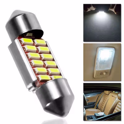 Lampu Interior Mobil Kabin Canbus 4014 Cool White 6000K 31mm 12SMD LED - White — gambar 4