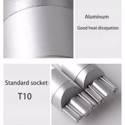 Lampu Senja Mobil SMD 3030 LED T10 W5W Cool White 6000K 12/24V 2 PCS - White — gambar 4