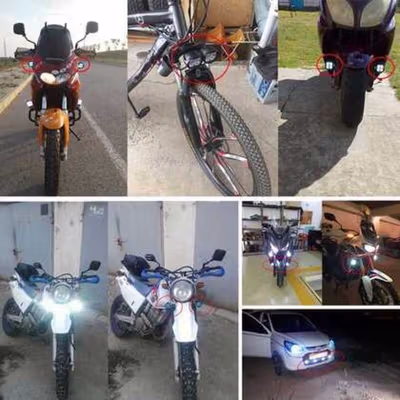 TaffLED Lampu Tembak Motor LED High Beam Cool White 1000 Lumens 1 Pair - U5 - Black — gambar 4