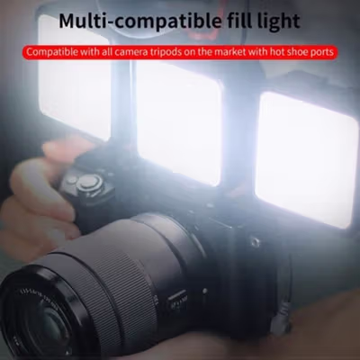 BLUELANS Lampu Kamera Mini Portable Light LED 1200mAh 3in1 Color - WL62 - Black — gambar 4