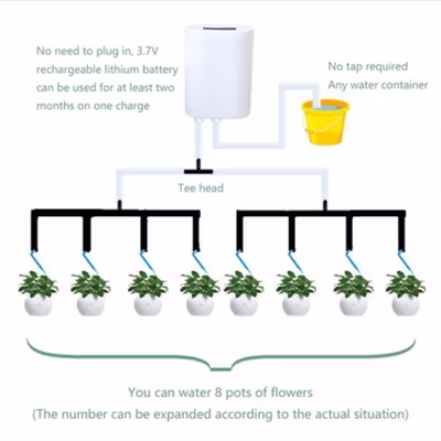 Arulla Alat Penyiram Tanaman Otomatis Timer Flower Watering 8 Head - AR8H - White — gambar 4