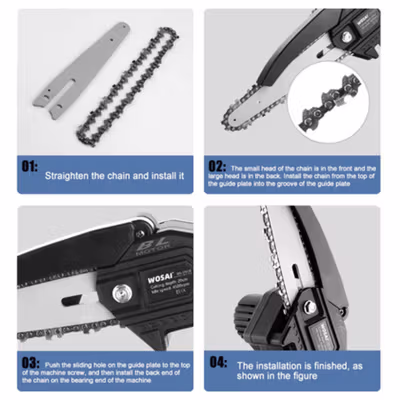 WOSAI Rantai Gergaji Senso Chainsaw Chain Part 6 Inch - JT-6 - Silver — gambar 4