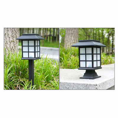 AIFENG Lampu Taman Hias Tancap Solar Power Waterproof Cool White - EM320 - Black — gambar 4