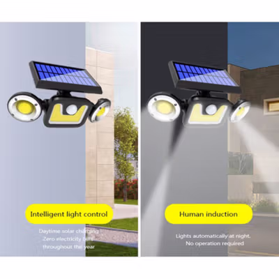 Choifoo Lampu Dinding Solar Sensor Gerak IP65 83 COB LED Cool White - TG-TY051 - Black — gambar 4