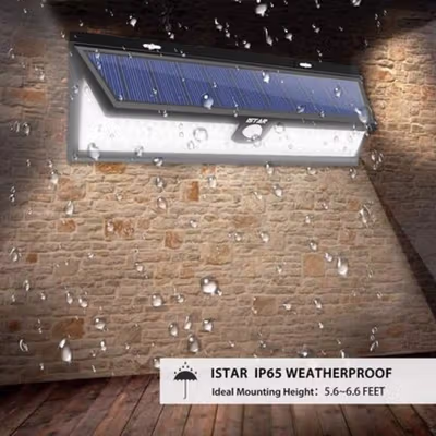 Lampu Dinding Solar Sensor Gerak Waterproof 90 LED 2835 Cool White - LF-1630 - Black — gambar 4