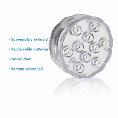 Lampu Hias LED Bawah Air Waterproof Submersible RGB 2 PCS with Remote - 13017 - White — gambar 4