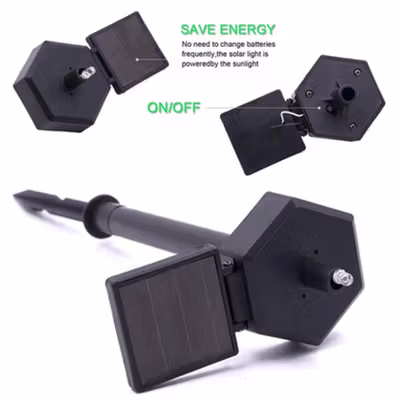 OOBEST Lampu Taman Outdoor Tancap Solar Panel Warm White 3000K - SG15S - White — gambar 4