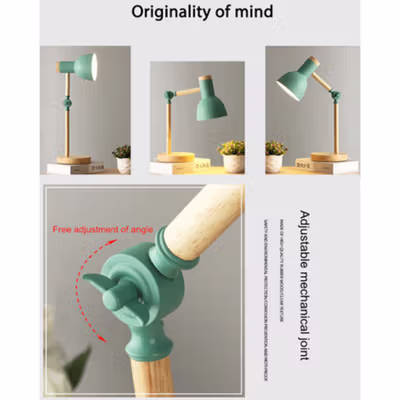 TaffLED Lampu Meja Belajar LED Model Nordic Wooden Art 12W 3in1 Color - PK407 - Black — gambar 4