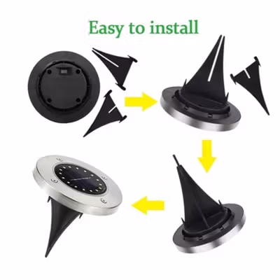 RAIBOHO Lampu Taman Hias Ground Light Solar Sensor Waterproof 20 LED - RB20 - Warm White — gambar 4