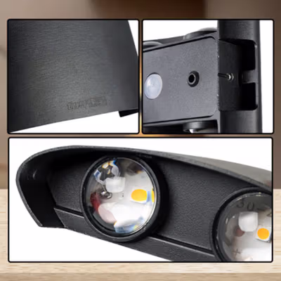 TaffLED Lampu Dinding Hias Outdoor Aluminium 4W 4 LED Warm White - B053 - Black — gambar 4