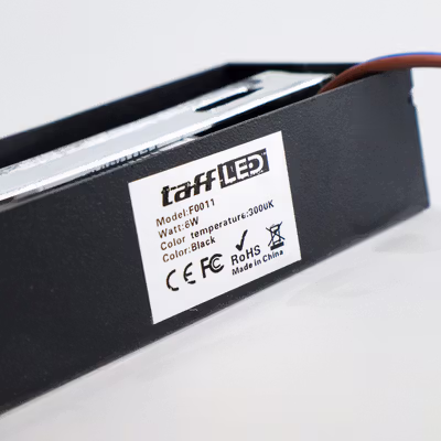 TaffLED Lampu Dinding Hias Rumah LED Corridor Light 6W Warm White - F0011 - Black — gambar 4
