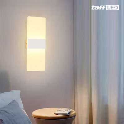 TaffLED Lampu Dinding Hias Rumah LED Corridor Light 6W Warm White - F0011 - White — gambar 4