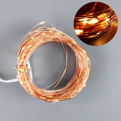 TaffLED Lampu Hias String Lights Waterproof 100 LED with Solar Panel - M071 - Warm White — gambar 4