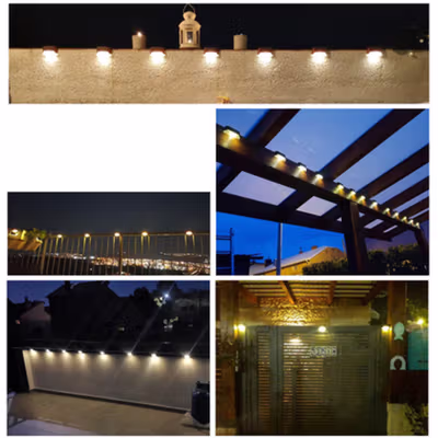 TaffLED Lampu Taman Hias Deck Light Solar Waterproof Warm White 8 PCS - L20 - Black — gambar 4