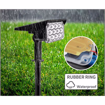 TaffLED Lampu Taman Hias Tancap Solar Power Waterproof 10 LED 2835 - TS-G2202 - White — gambar 4