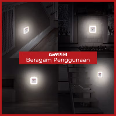 TaffLED Lampu Tidur Dinding LED Sensor Cahaya Cool White 6000K 0.5W - L200 - White — gambar 4