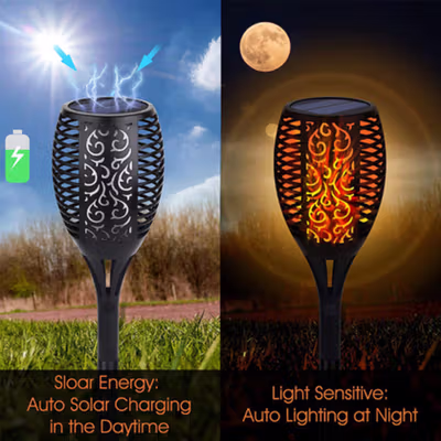 Warmtaste Lampu Taman Outdoor Tancap Solar Panel Warm White 3000K 0.3W - YMJ010 - Black — gambar 4
