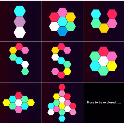 Yabstrip Lampu Hias LED Hexagonal Smart App Control RGB 10 PCS - HD003 - White — gambar 4