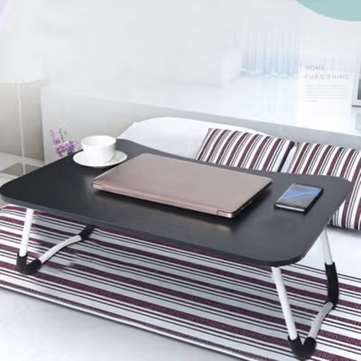 TaffHOME Meja Lipat Serbaguna Laptop Portable Desk Minimalist Design - BO60 - Black — gambar 4