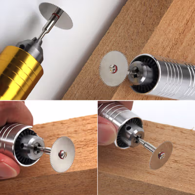 TaffHOME Kepala Gergaji Wheel 5 PCS with 1 Mandrel for Dremel Rotary - BK02 - Silver — gambar 4