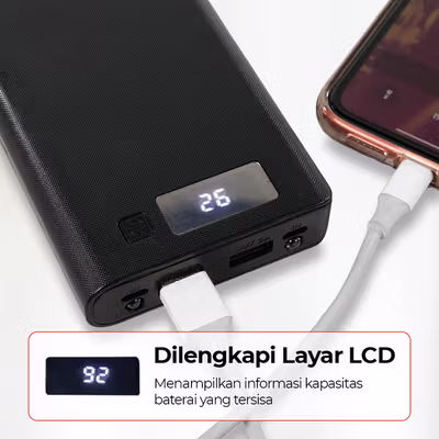 Taffware Power Bank DIY Case LCD Display Dual USB Port 8 PCS 18650 - A8 - Black — gambar 4