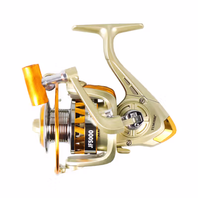YUMOSHI Reel Pancing Spinning 5.2:1 Gear Ratio - JF5000 - Golden — gambar 4
