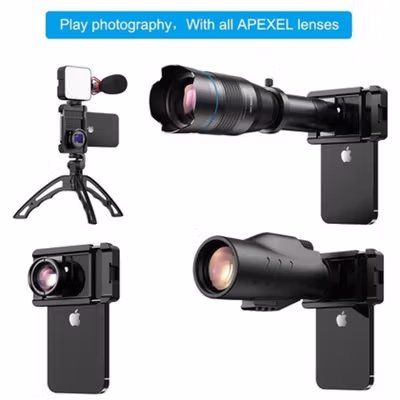 APEXEL Klip Smartphone Multifungsi Holder for Lens Telescope 95mm - APL-F001 - Black — gambar 4