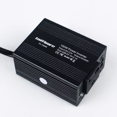 Taffware Power Inverter Mobil 12V to 220V 150W dengan 2 USB Port - PI-150W - Black — gambar 4