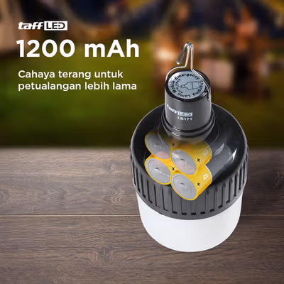 TaffLED Lampu LED Emergency Camping Multifungsi Cool White 10W 1200mAh - LB171 - Black — gambar 4