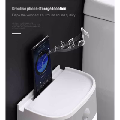 Ecoco Kotak Tisu Storage Toilet Paper Box Dispenser Double Layer - E1804 - White/Black — gambar 4