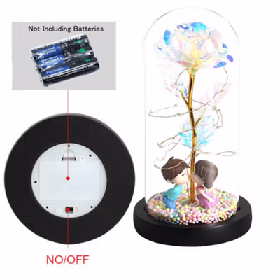 TaffHOME Lampu Meja Hias LED Galaxy Rose Kissing Kraft Colorful Light - MSFRG-A01 - Multi-Color — gambar 4