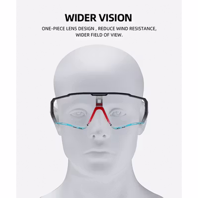 ELAX Kacamata Sepeda Lensa Photochromic Sport Sunglassses Full Frame - AP1 - Black — gambar 4