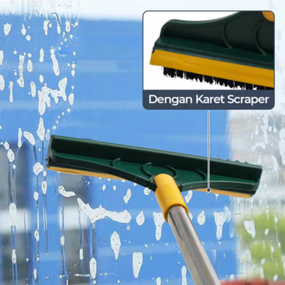 TaffHOME Cleaner Sikat Pembersih 2 in 1 Cleaning Brush Broom Mop - UR377 - Yellow — gambar 4