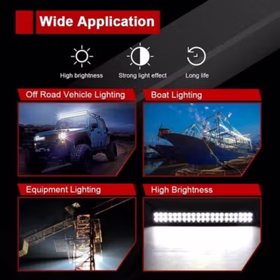 AUXMOTEC Lampu Sorot Tembak Foglamp Cool White 6000K IP67 108W 36 LED - A8 - Black — gambar 4