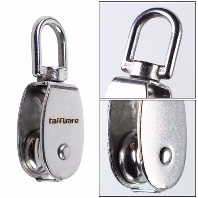 Taffware Katrol Kerekan Mini Serbaguna Swivel Pulley Stainless Steel M20 - Silver — gambar 4