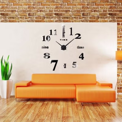 TaffHOME Jam Dinding Besar DIY Giant Wall Clock Quartz 120 cm - MR-101 - Black — gambar 4