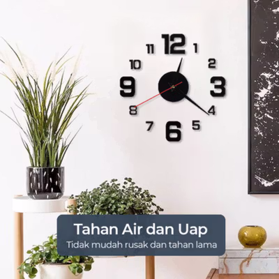 TaffHOME Jam Dinding Besar DIY Giant Wall Clock Sangtai 30cm - VO-102 - Black — gambar 4