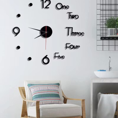 TaffHOME Jam Dinding Besar DIY Giant Wall Clock Sangtai 30cm - VO-103 - Black — gambar 4
