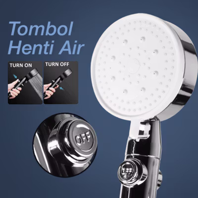 BATHE PROJECT Kepala Shower Mandi Minimalist High Pressure 5 Mode - K003 - Silver — gambar 4